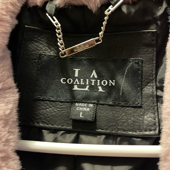 SOLD Gorgeous Pink Faux Fur Pleather Jacket - Picture 6 of 7